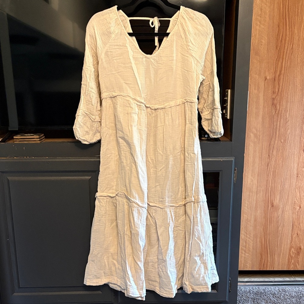 Wonderly Cream Long Sleeve Dress